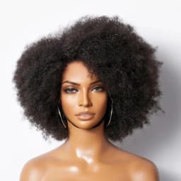 250% Density Afro Wigs for Black Women Kinky Curly Lace Front Wig Afro Short Bob Human Hair Wig 13x4x2 Lace Natural Hairline
