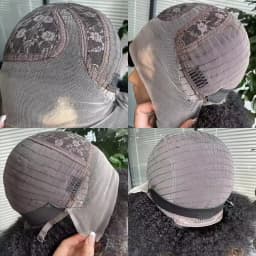 250% Density Afro Wigs for Black Women Kinky Curly Lace Front Wig Afro Short Bob Human Hair Wig 13x4x2 Lace Natural Hairline