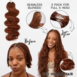 Brown Color Body Wave Crochet Human Hair Miracle Knots Feather Extensions Pre Separated For Boho Braids Lightweight Quick Install Natural Full Ends Reusable Protective Style Long Lasting Hair For Black Women