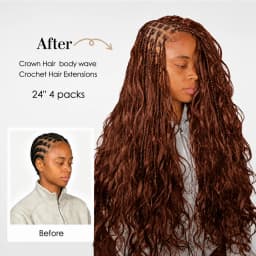Brown Color Body Wave Crochet Human Hair Miracle Knots Feather Extensions Pre Separated For Boho Braids Lightweight Quick Install Natural Full Ends Reusable Protective Style Long Lasting Hair For Black Women