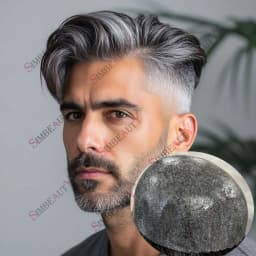 Men's Super Natural Hairline Toupee 1B50 1B80 Dark Brown Gray Black Transparent PU Undetectable Durable Thin Micro Skin Prosthes