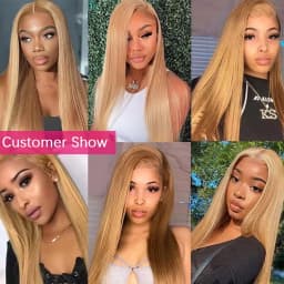 Smilegirl 260% Density Honey Blonde 13x6 HD Lace Front Human Hair Wigs Straight #27 Colored Brazilian Glueless 13x4 Lace Frontal Wig Women