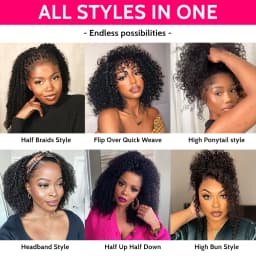ISEE Hair Water Wave Half Wig 100% Human Hair Wigs Ready To Wear Beginner Friendly Natural Glueless Wigs Adjustable & Breathable