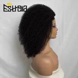 New Half Wig Wear & Go Drawstring Band Seamless Clip Ins Human Wig No Glue 4C Afro Kinky Remy Half Head Human Hair Wig for Women