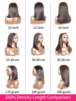 #2 Brown Chocolate Color 250 Density Lace Frontal Wig Human Hair Raw Vietnamese Double Drawn 13x4 Bob Lace Front Human Hair Wigs