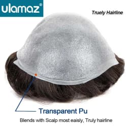 0.03 Ultra Thin Skin Toupee Undetectable Men's Capillary Prosthesis Realistic Wig Man Human Hair Microskin Hair System For Man