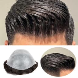 0.03 Ultra Thin Skin Toupee Undetectable Men's Capillary Prosthesis Realistic Wig Man Human Hair Microskin Hair System For Man