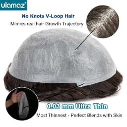 0.03 Ultra Thin Skin Toupee Undetectable Men's Capillary Prosthesis Realistic Wig Man Human Hair Microskin Hair System For Man