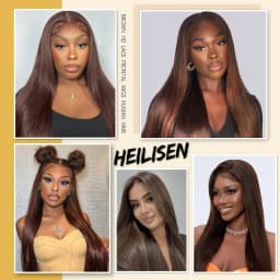 Chocolate Brown Bone Straight Dark Brown 200% Density 40 Inches 13x6 13x4 HD Transparent Lace Frontal Wig #4 Human Hair Wigs Pre Plucked For Women Brazilian Hair