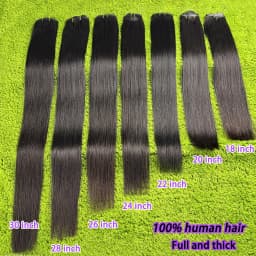 Straight PU Clip Ins Hair Extensions 100% Human Hair Natural Black Color 100g/Set 7pcs Seamless Invisible PU Weft For Women