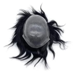 Men's Wig Human Hair Indian Remy Mens Toupee Skin Base 8x10 Inch Size Stock for Male Hair Replacement Systems