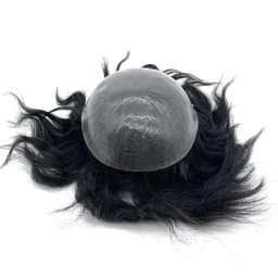 Men's Wig Human Hair Indian Remy Mens Toupee Skin Base 8x10 Inch Size Stock for Male Hair Replacement Systems