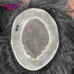 Mono Men Capillary Prosthesis Soft PU Man Toupee Indian Remy Human Hair Wigs Lace Shape Front Hairline Natural Hairpiece System