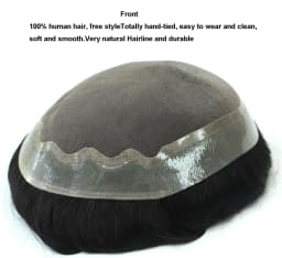 Mono Men Capillary Prosthesis Soft PU Man Toupee Indian Remy Human Hair Wigs Lace Shape Front Hairline Natural Hairpiece System