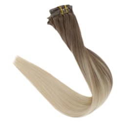 Full Shine Clip in Hair Extensions Human Hair 120g Seamless Invisible Clip In Extensions Human Hair Remy Balayage Blonde Color