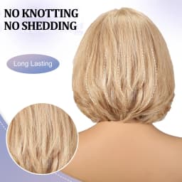 Blonde Remy Human Hair with Bangs Body Wave Short Bob Wigs Lace Frontal Wigs for White Women Daily Use 12 Inches Wavy Wigs Daily