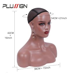Wholesale 4Pcs/Box Female Realistic Mannequin Head With Shoulders African Wig Display Model Dark Brown Doll Head For Hat Glasses