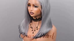 CrazyPearl Grey Bob Wig Human Hair Straight Lace Frontal Wig 13X4 Lace Front Bob Wig Preplucked 10Inch Short Human Hair Wigs