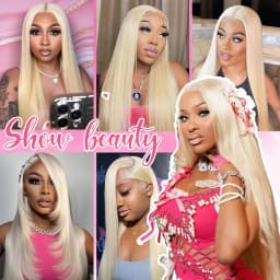 250% 300% Density 613 Honey Blonde Color 13x6 HD Lace Frontal Wigs Pre Plucked Indian Raw Hair Straight 13x4 Lace Front Human Hair Wigs For Women 38 40 inch
