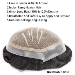 Toupee Man Wig Australia-Double Layers Lace PU Base Male Hair Prosthesis Human Hair Replacement System Men's Capillary Prothesis