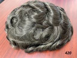 New Men Toupee Human Hair Wigs Fine Mono NPU Capillary Prosthesis Real Human Remy Hair System Male Grey Hair Toupee Hairpiece