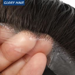 Gloryhair-NG Super Thin Skin Men Toupee 0.02-0.03mm V Loop Natural Hairline 90% Density Invisible Male Hair Unit Wig