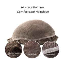 Full Lace Toupee For Men Human Hair Systems Unit Men's Lace Base Wig Breathable Male Capillary Prothesis Man Wigs