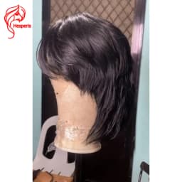 Hesperis Mens Wolf Cut Mullet Lace Wigs Natural Wavy Lace Front Human Hair Wigs For Male Layered Short Cut Pixie Wig For Boy