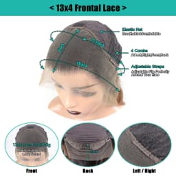 200 Density Blonde Highlight Short Bob Human Hair Wigs C Part 13x4 Lace Frontal Wig Pixie Cut Cut Brazilian Remy Hair For Women