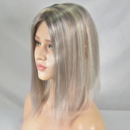 Hair Topper for Women Real Human Hair Clip in Hair Hairpieces for Women No Bangs Top Base Mono Lace 4x6inch Brown Color 14inch