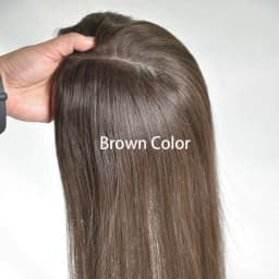 Hair Topper for Women Real Human Hair Clip in Hair Hairpieces for Women No Bangs Top Base Mono Lace 4x6inch Brown Color 14inch