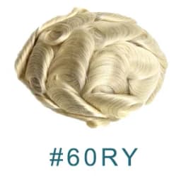 0.04- 0.06mm Natural Hairline Ultra Thin Skin Invisible Mens Toupee Cool Blonde Grey Male Human Hair Capillary Prosthesis System