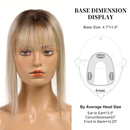 12in Hair Toppers for Women Real Human Hair Pieces Brown Blonde Highlight 10*12cm Silk Base Toppers for Women With Thinning Hair