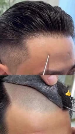 Realistic Male Hair Prosthesis 0.02-0.03mm Ultra Thin Skin Capillary Prosthesis 80% Toupee Wig Men Undetectable Man Hair System