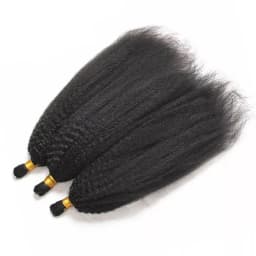 Kinky Straight Hair Bulk For Braiding 100% Real Human Hair No Weft Bundles 100G 150G Bulk Brading Hair Extensions Natural Color