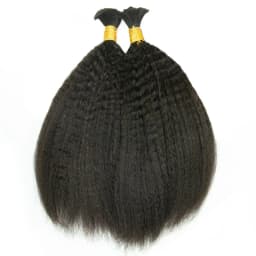 Kinky Straight Hair Bulk For Braiding 100% Real Human Hair No Weft Bundles 100G 150G Bulk Brading Hair Extensions Natural Color