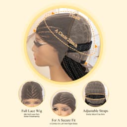 34 Inches Handmade Cornrow Braided Wigs Full Lace Synthetic Knotless Box Braiding Wig Cornrow Braids Lace Wigs African Hair Wigs