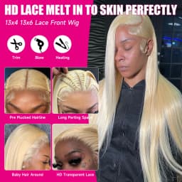 220% 250% Density 613 Hd Lace Frontal Wig Blonde 13x4 13x6 360 Blonde Lace Front Human Hair Wigs For Women Pre Plucked Brazilian Straight Hair Daily Wear