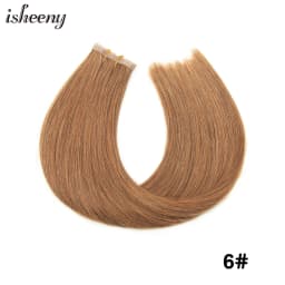 Isheeny Straight Long Tape Weft Hair 12"-22" Invisible PU Skin Weft Human Hair Extensions Natural Inject Hair Bundles 80-100g