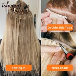 Isheeny Straight Long Tape Weft Hair 12"-22" Invisible PU Skin Weft Human Hair Extensions Natural Inject Hair Bundles 80-100g