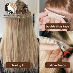 Long Straight Tape Weft Human Hair Extensions 12"-22" Invisible PU Skin Flat Weft Hair Bundles 100g Sew In Micro Links Hair