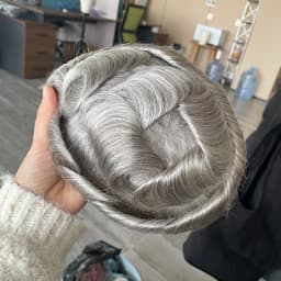 Man Human Hair 80%Density Ultra Thin 0.02mm Full Skin PU New Men Toupee Grey White 1B80 60R# Male Hairpieces Capillary Prosthes