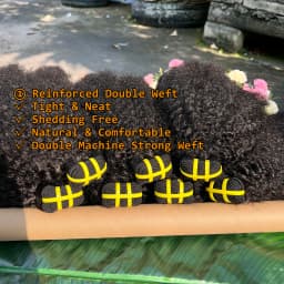 4C Afro Kinky Curly Human Hair Bundles Coily Hair Weave Extensions Natural Color 100% Unprocessed Raw Virgin Hair For Women