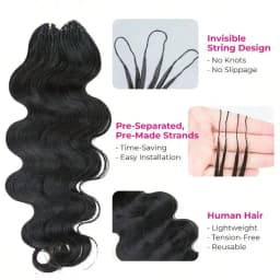 Smilegirl #1B Body Wave Crochet Human Hair 16 18 Inch Unprocessed Brazilian Virgin Feather Crochet Human Hair 60 Grams Natural Black Body Wave Human Crochet Hair Braiding Extensions for Boho Braids