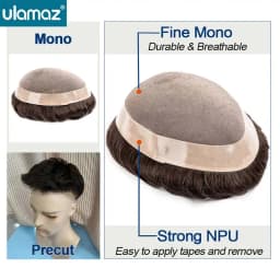 Precut Hairstyle Lace Pu Male Hair Prosthesis Mono Toupee Hair Men Full Lace Hair System For Man Wear And Go Men's Wig Remy Hair