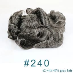 Natural Hairline 0.02mm Super Thin Skin Base Men's Toupee 80~90% Density Grey Male Human Hair Capillary Prosthesis System Wigs