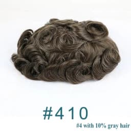 Natural Hairline 0.02mm Super Thin Skin Base Men's Toupee 80~90% Density Grey Male Human Hair Capillary Prosthesis System Wigs