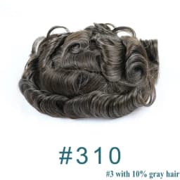 Natural Hairline 0.02mm Super Thin Skin Base Men's Toupee 80~90% Density Grey Male Human Hair Capillary Prosthesis System Wigs