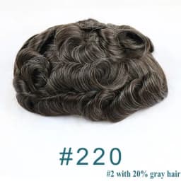 Natural Hairline 0.02mm Super Thin Skin Base Men's Toupee 80~90% Density Grey Male Human Hair Capillary Prosthesis System Wigs