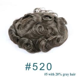 Natural Hairline 0.02mm Super Thin Skin Base Men's Toupee 80~90% Density Grey Male Human Hair Capillary Prosthesis System Wigs